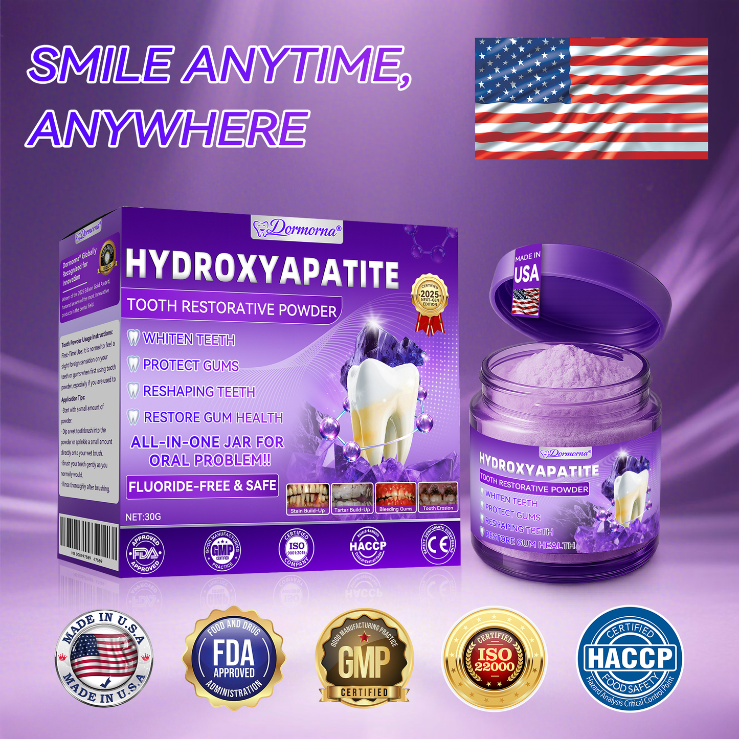 𝑫𝑜𝑟𝒎𝒐𝒓𝙣𝙖® 𝐻𝑦𝑑𝑟𝑜𝑥𝑦𝑎𝑝𝑎𝑡𝑖𝑡𝑒 𝑇𝑜𝑜𝑡ℎ 𝑅𝑒𝑠𝑡𝑜𝑟𝑎𝑡𝑖𝑣𝑒 𝑃𝑜𝑤𝑑𝑒𝑟🦷Treatment for dental caries, periodontal disease, tooth sensitivity, and oral cancer🏆