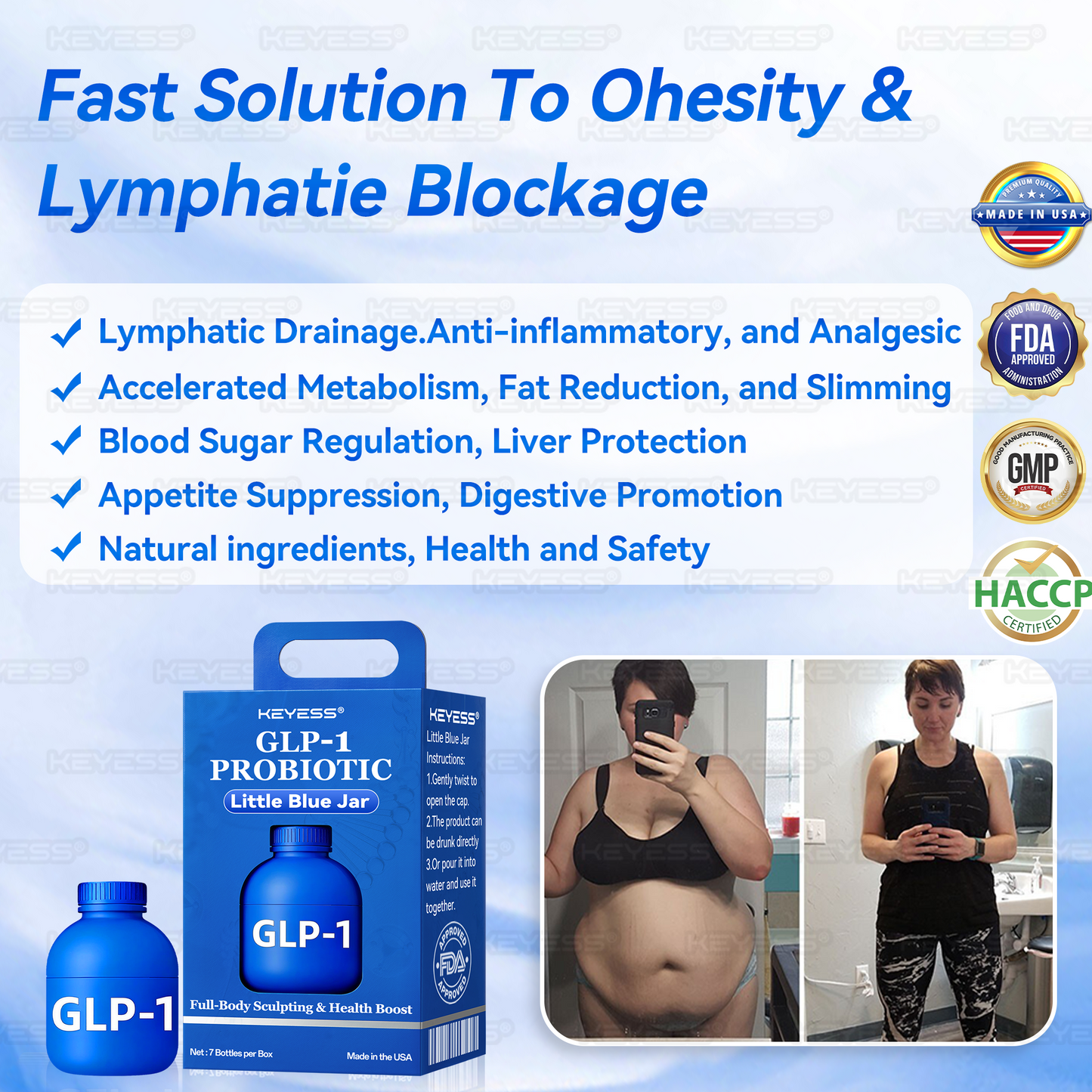 𝑲𝒆𝒚𝒆𝒔𝒔® 𝑮𝑳𝑷-1 𝑷𝒓𝒐𝒃𝒊𝒐𝒕𝒊𝒄 𝑭𝒖𝒍𝒍-𝑩𝒐𝒅𝒚 𝑺𝒄𝒖𝒍𝒑𝒕𝒊𝒏𝒈 & 𝑯𝒆𝒂𝒍𝒕𝒉 𝑩𝒐𝒐𝒔𝒕 𝑳𝒊𝒕𝒕𝒍𝒆 𝑩𝒍𝒖𝒆 𝑱𝒂𝒓 🌹